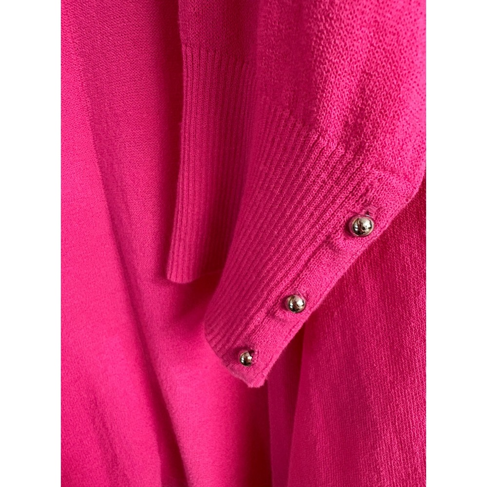 Chicos Open Front Cardigan Pink Button Cuff Cotton Blend Sweater Womens 3 XL - Picture 4 of 8